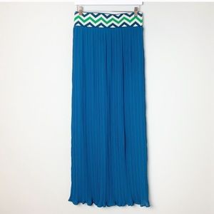 ANTHROPOLOGIE Lucy & Laurel Blue Patula Maxi Skirt S